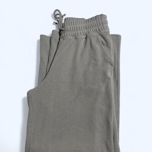 Gray waffle knit wide leg pants
